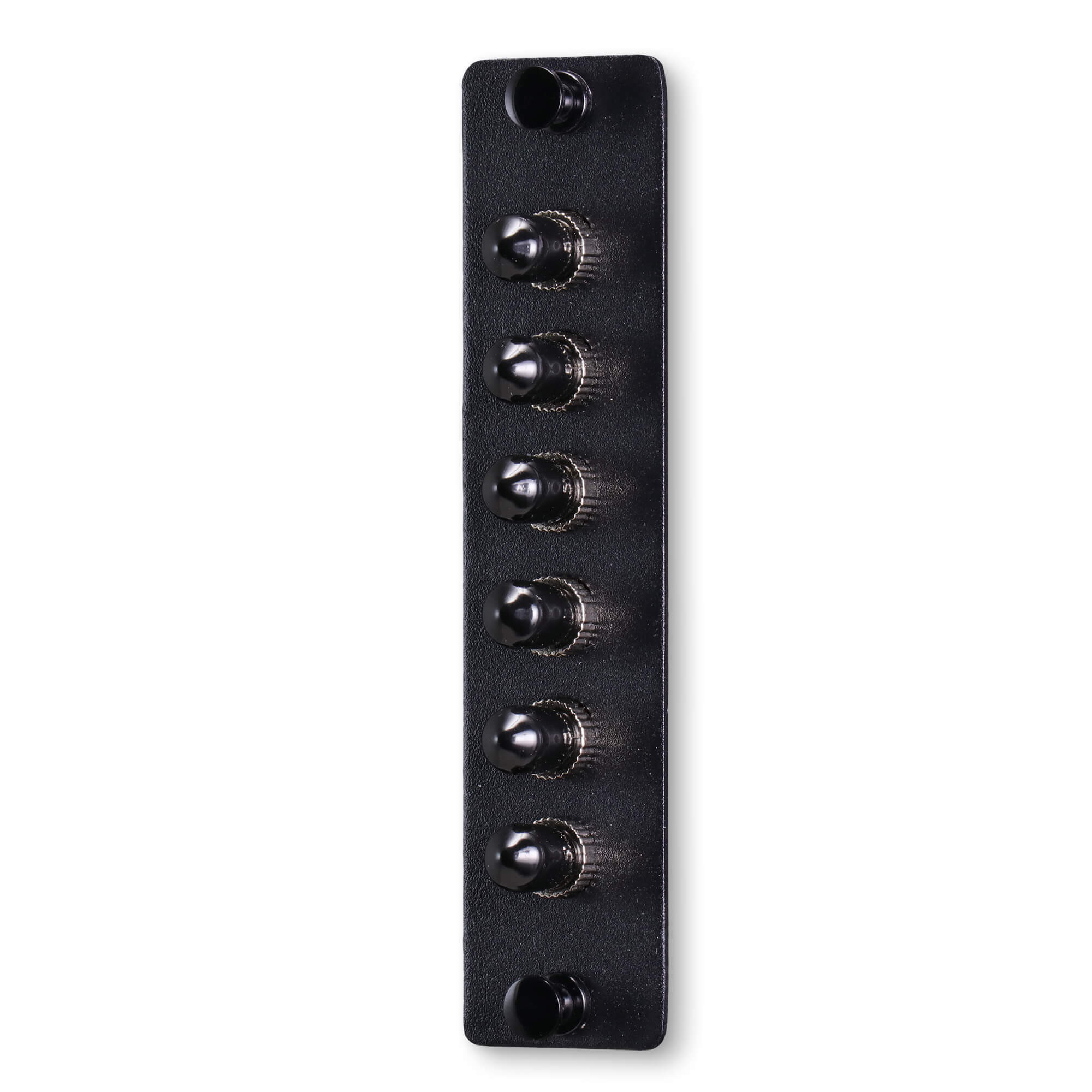 Fiber Optic Adapters ST 6 Fiber 6 Position Simplex Multimode Adapter (Black Cover)