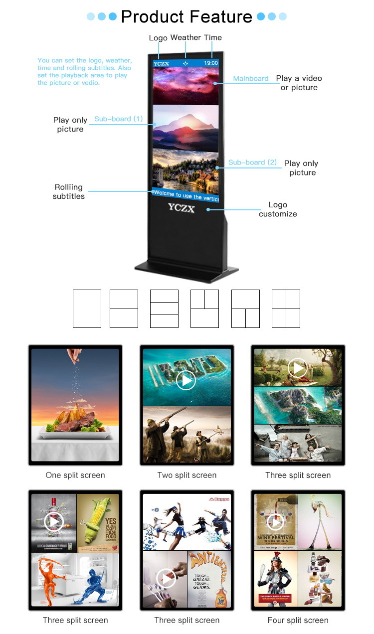 Floor Standing Digital Kiosk Display With 10 - Point Multi Touch Screen