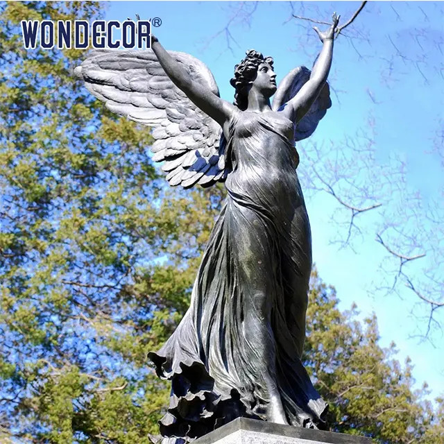 Garden Decoration Life Size Beautiful Guardian Angel Bronze Statue