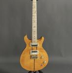 Custom Yellow Santana Retro Electric Guitar Flamed Maple Top Veneer HH Pickups