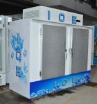 Indoor Commercial Ice Freezer Bagged Ice Bin with Two Glass Doors