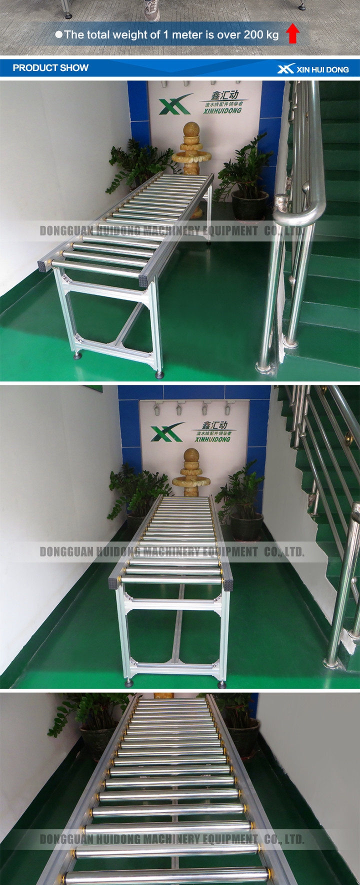 Manual Unloading Mini Roller Conveyor Fire Resistant For Transportation