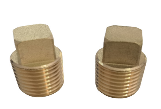1/2" NPT Male Brass Tube Fitting Square Head Plug Solid