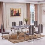 Silvery Legs Luxury Marble Dining Table 60inchx36inchx30inch Italian Modern