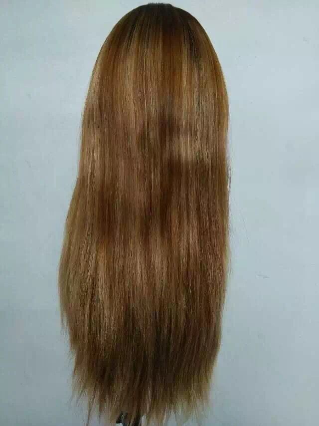 16 Inches Highlight With Dark Root Kosher Certification Jewish Wigs Unprocessed European Hair