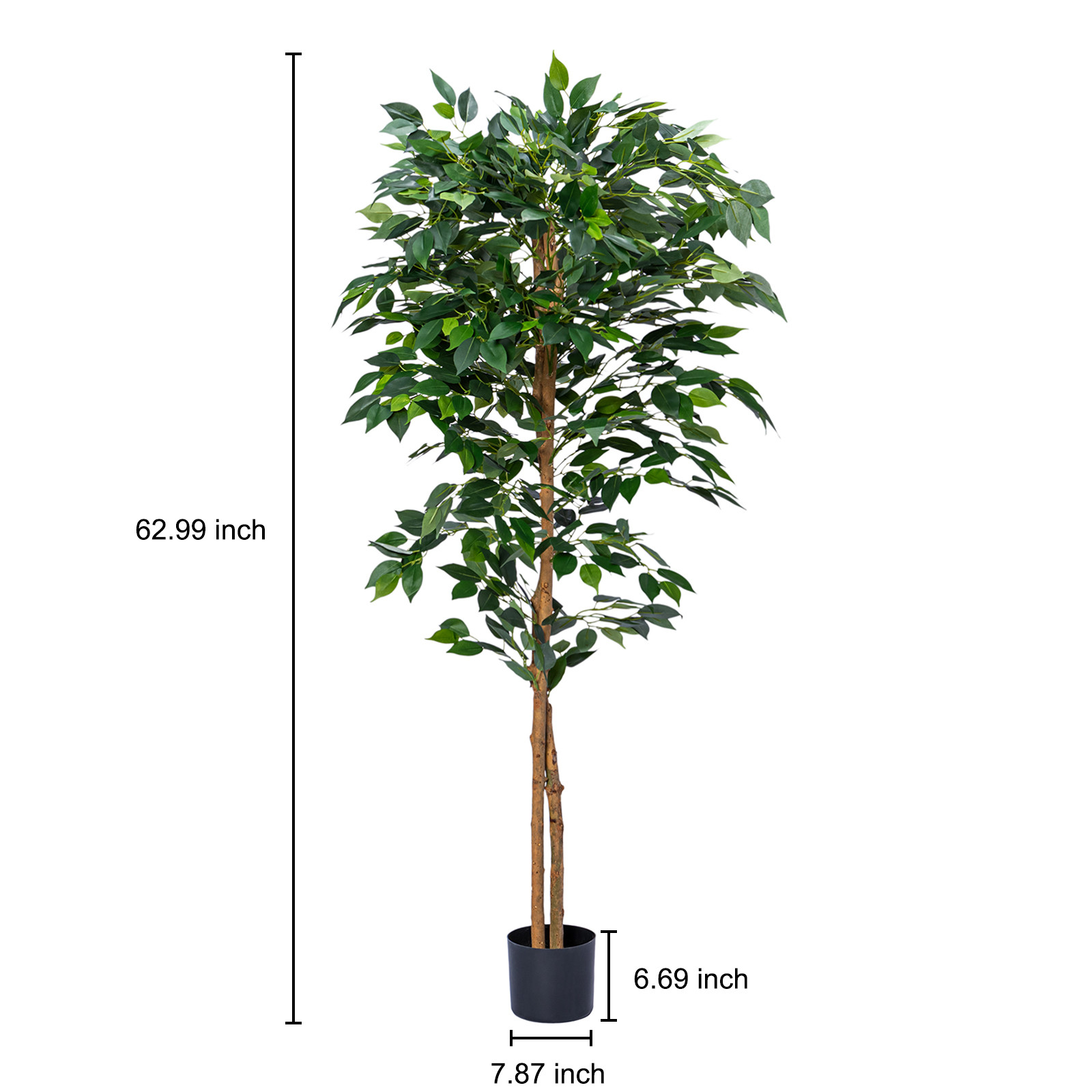 160cm Artificial Potted Floor Plants Green Ficus Bonsai Office Decor