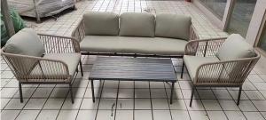 Quality Outdoor Full Steel Polyester Rope Cushion Sofa Furniture Set wholesale