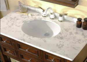 Quality Professional White Custom Marble Vanity Tops Oval Cutout For Hotel Bathroom wholesale