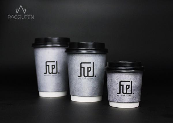 8oz / 12oz / 16 Oz Coffee Cups With Lids PE / PLA Lining High Temperature