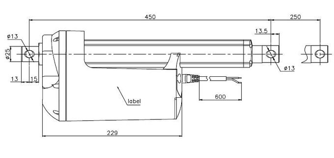 Heavy Load Electric Linear Rod Actuator With Hall Sensor For Fifth Wheel Trailers
