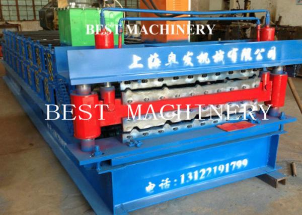 Color Trapezoidal IBR Steel Roof Roll Forming Machine Hydraulic Cutting Device