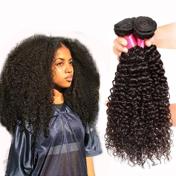 Curly Texture Brazilian 7A Virgin Hair , Wet And Wavy Virgin Hair Bundles