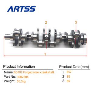 Quality Forged Steel Cummins Crankshaft 3907804 3929037 Fit 6BT5.9 6D102 6BT wholesale