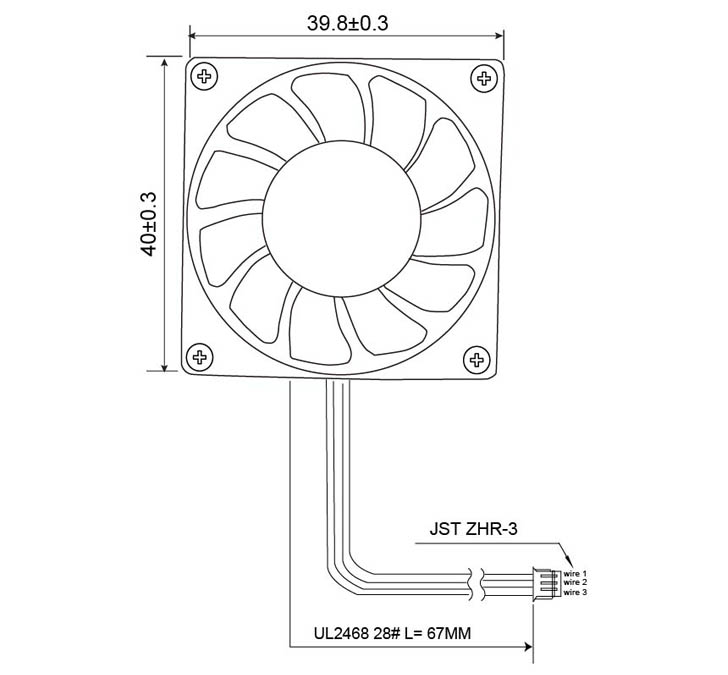 CPU VGA Card PC Radiator Fan 40x40mm VC-AL4008 Sturdy Multipurpose