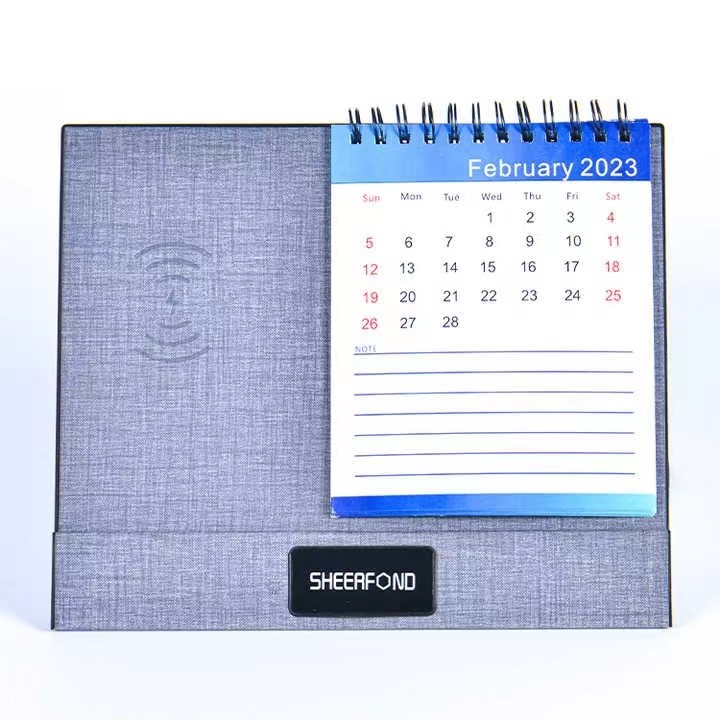 2024 Creative Wireless Charging Calendar Multifunctional PU Leather