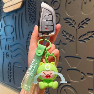 Quality Soft Silicone Custom Keychain Charms Stainless Key For Fashionable Bags Purse Handbag wholesale