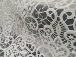 Scalloped White Guipure Lace Fabric Watersoluble Polyester Material