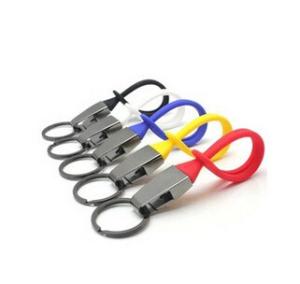 Quality loop rubber car keys keychain keyrings customed logo wholesale