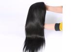 Natural Straight Real Hair Colored Hair Wigs , Full Lace Front Wigs For Black