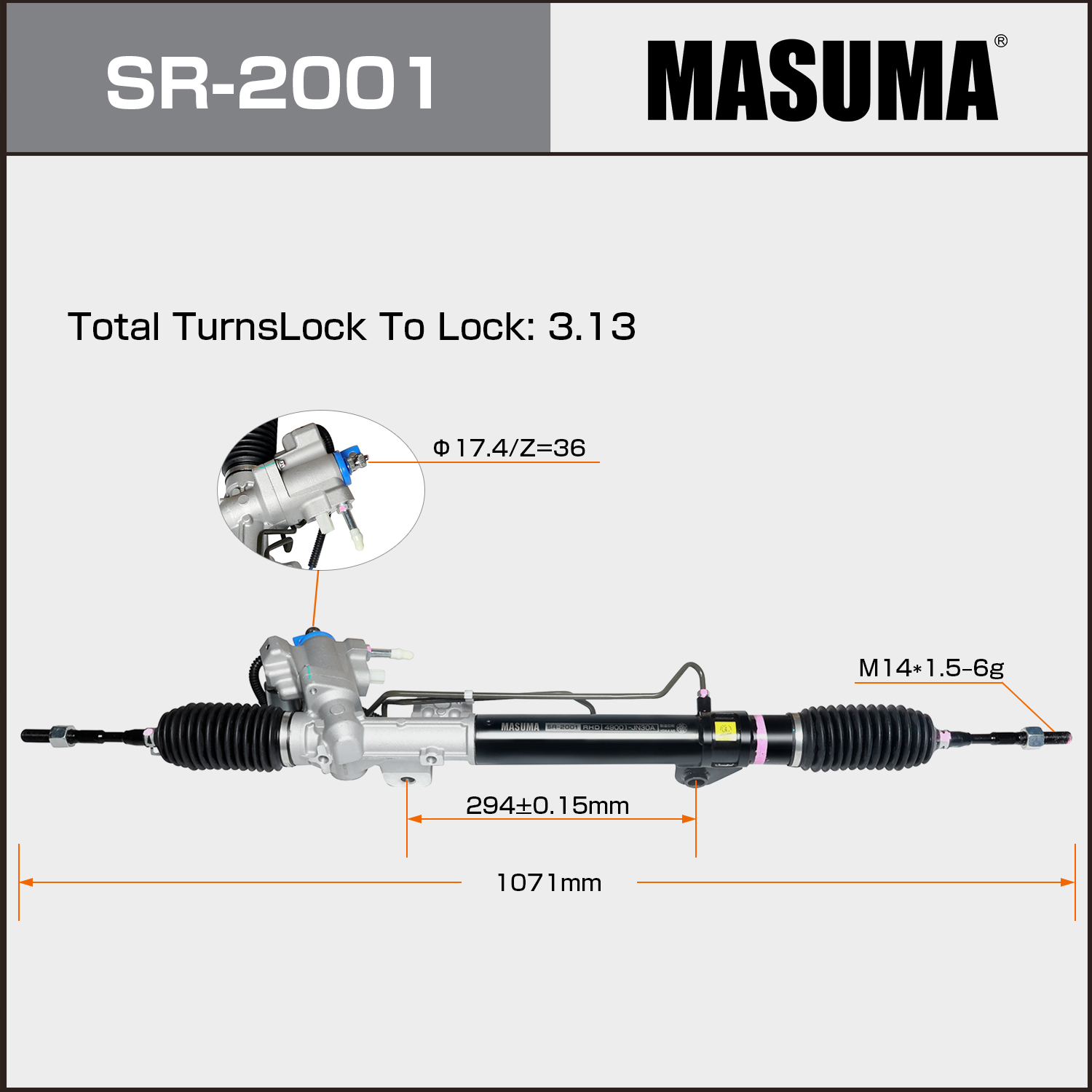 Yes SR-2001 MASUMA RHD Hydraulic Steering Gear for Nissan Teana Maxima 49001-JN00A 49001-JN03A