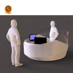 Solid Surface Round Airport Reception Desk Counter