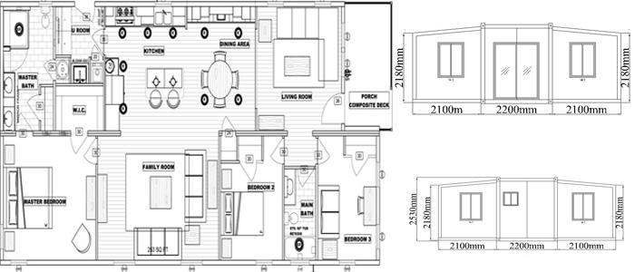 White Gray Blue Red Expandable Container House Affordable Space Saving Solution
