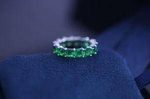 Quality Emerald Sterling Silver Custom Jewelry Square Diamond Rings wholesale