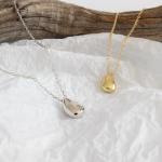 Lanciashow 925 Sterling Silver Gold Plated Teardrop Pendant Chain Necklace