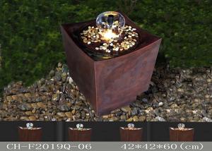 Quality Polyresin Delux Warm Led Light Water Fountain Golden Brown wholesale