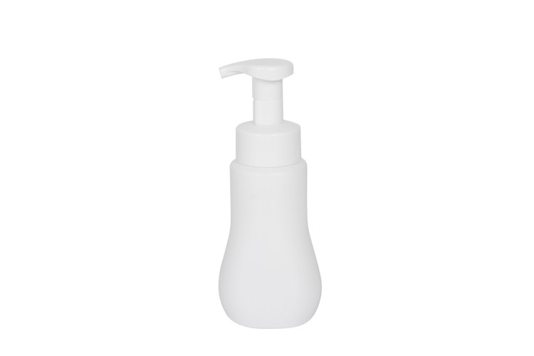 8oz Wavy Shape HDPE Mousse Foaming Bottle With 3cc Output