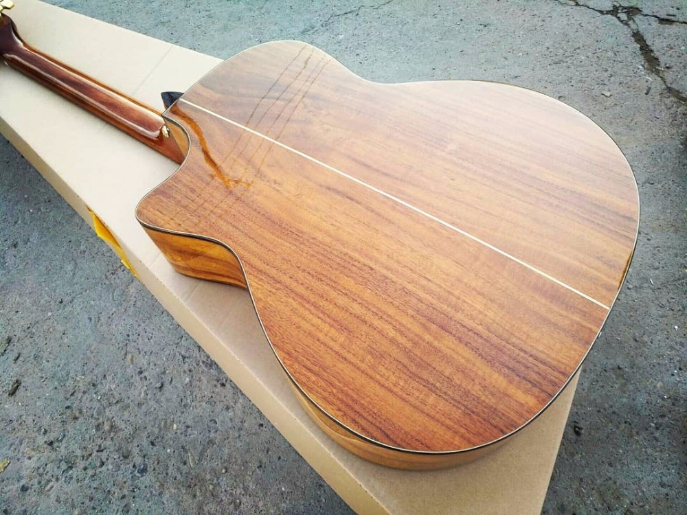 Custom shop guitar simulator sound single cut AAA koa acoustic electric guitar nice folk guitar