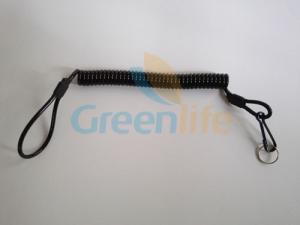 Quality Heavy Duty Reingforced Solid Balck PU Coated 4.0mmDia Wire 1.2mm Inside Steel Cable Lanyard Tether wholesale