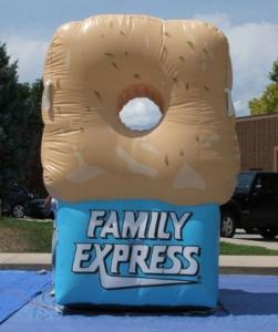 Quality Gaint Inflatable Bottles / Family Express Donut Inflatable Football Toss wholesale
