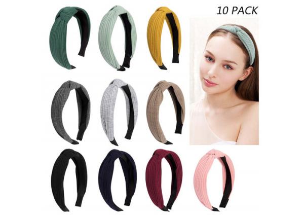 GLH025 Knitted knot thin elastic headbands hoops three-dimensional headband