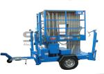 Aluminium Alloy Hydraulic Work Platform , 10m Dual Mast Trailer Mounted Boom