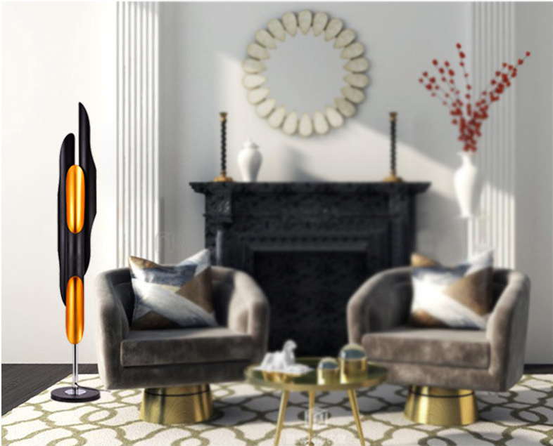 Creative LED Adjustable Floor Lamp , Minimalist Metal Bedroom Floor Lamps