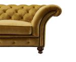 Vintage Yellow / Mustard Velvet Chesterfield Couch Sofa
