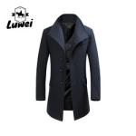 Large Lapel Medium Long Cashmere Classic Utility Male Turn-down Collar Slim Fit