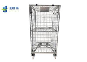 Quality Cargo Storage Wire Cage Trolley Zinc Plated Finished Mobile Cage Trolley wholesale