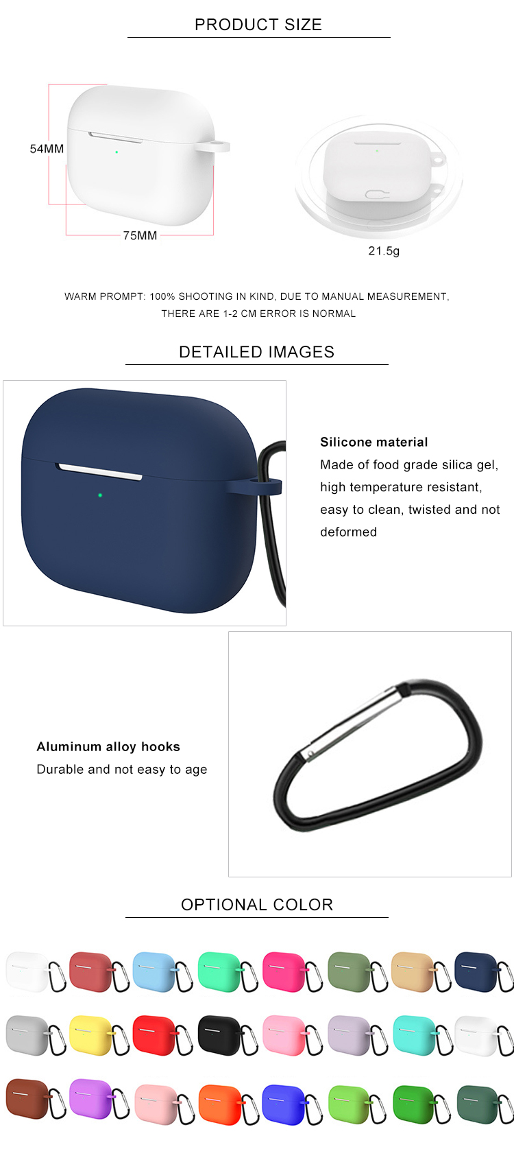 24 Colors Shockproof Silicone Protective Airpod Pro Cover