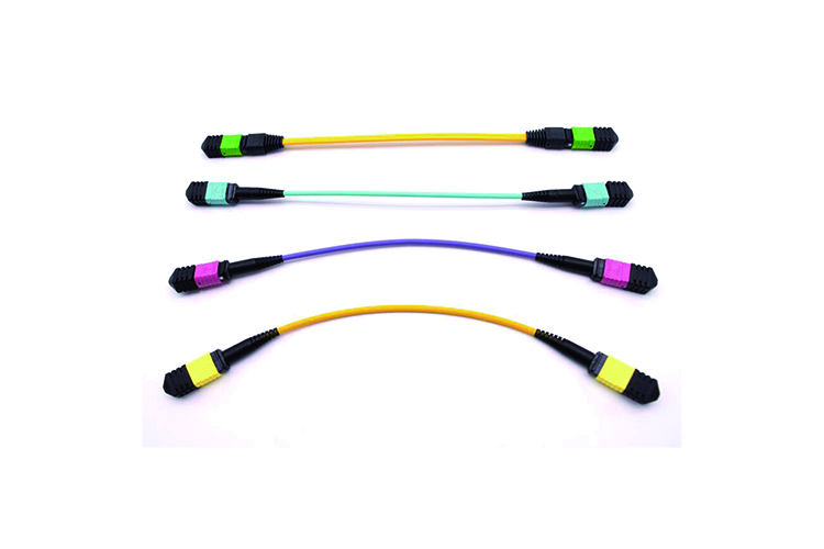 24 Core MPO To MPO Fiber Cable 40 Gb Multimode Fiber Optic Patch Cord
