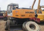 Used Excavator Machine hyundai 130W wheel excavator 2004 yellow Korea excavator