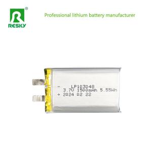 Quality 103048 Lithium Polymer Battery Cell 3.7V 1500mAh 5.55wh Flat Li-Polymer Batteries wholesale