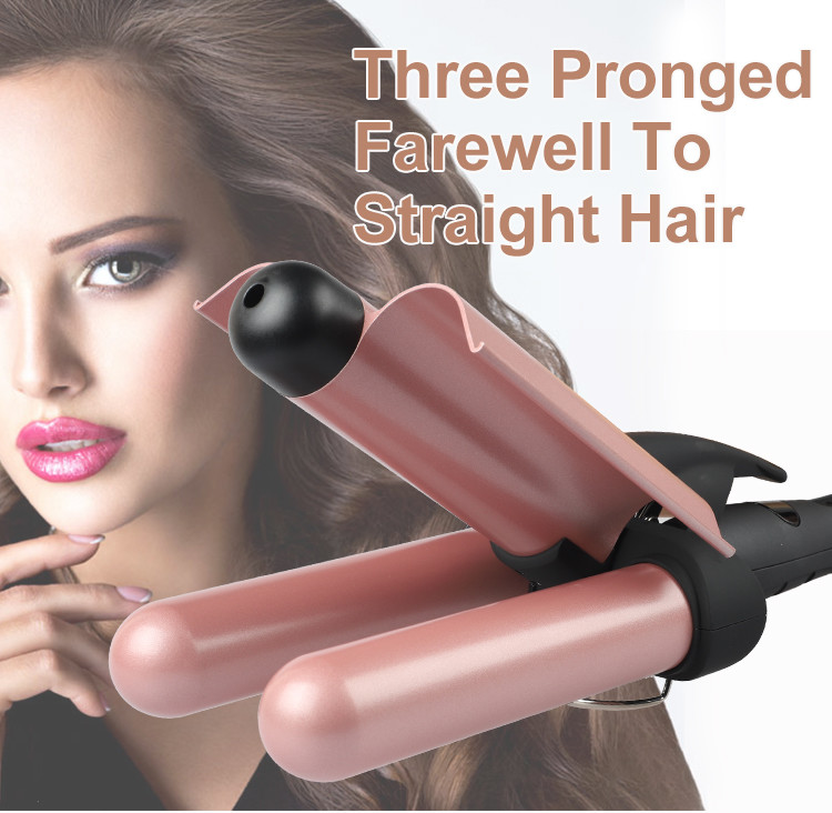 Dual Voltage Three Barrel Hair Waver 1 Inch For Salon And Travel
