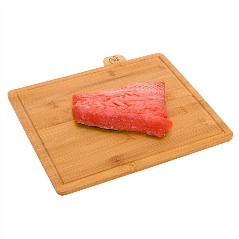Eco-Friendly Solid Bamboo Square Chopping Board Set With Stand For Kitchen Sustainable