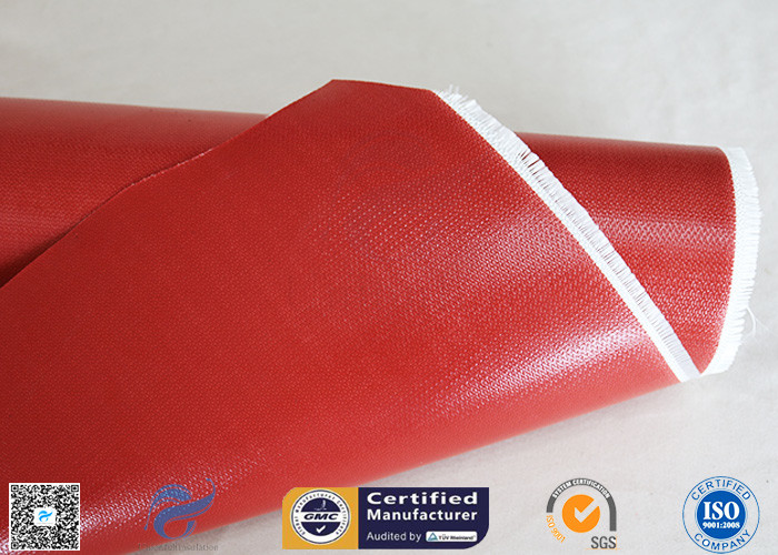 1.5m Wide 0.45mm Silicone Coated Fiberglass Fabric 80g Single Side Chemical Resist