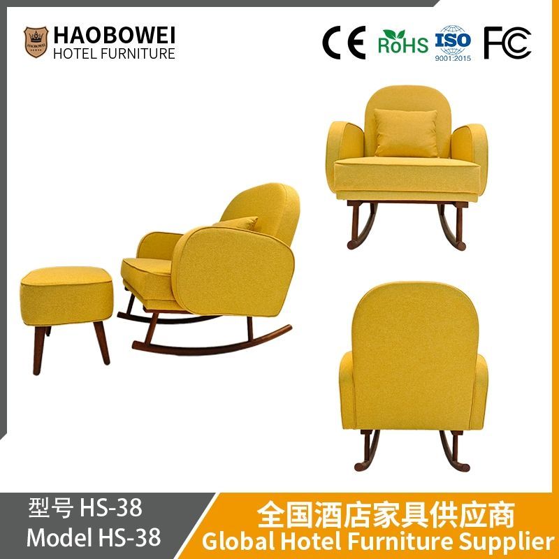 Modern Light Luxury Rocking Chair, Adult Recliner, Balcony Home Leisure Lunch Break Rocking Chair, Living Room Light Luxury Dual-Purpose Sitting and Lying Lazy