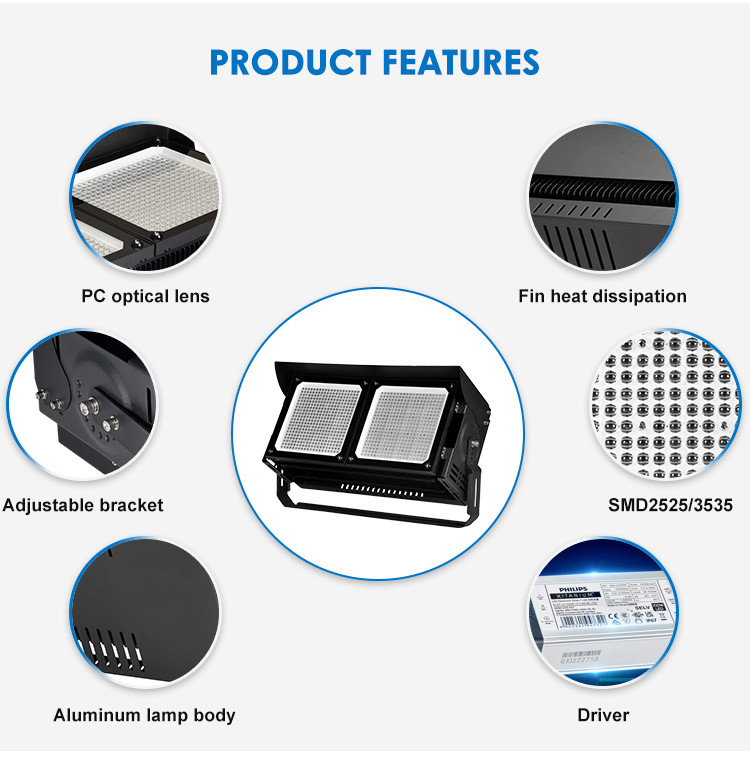 ODM Outdoor Stadium LED Flood Light 500w High Power