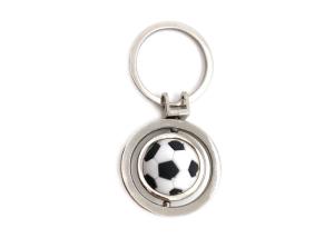 Quality 46mm Soccer Metal Keychain Holder Cute Football Keyring Souvenir Advertising Gift wholesale