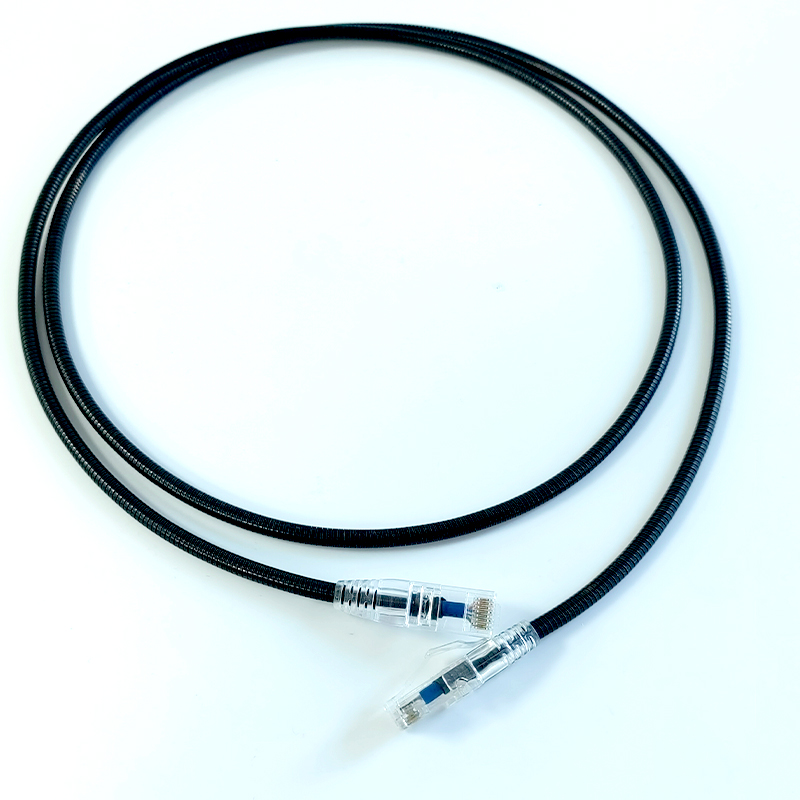 Exactcables 1m 2m 2.5m 3m Steel Armored Crossed Cat. 6a Network Cable Slim STP LSZH Black
